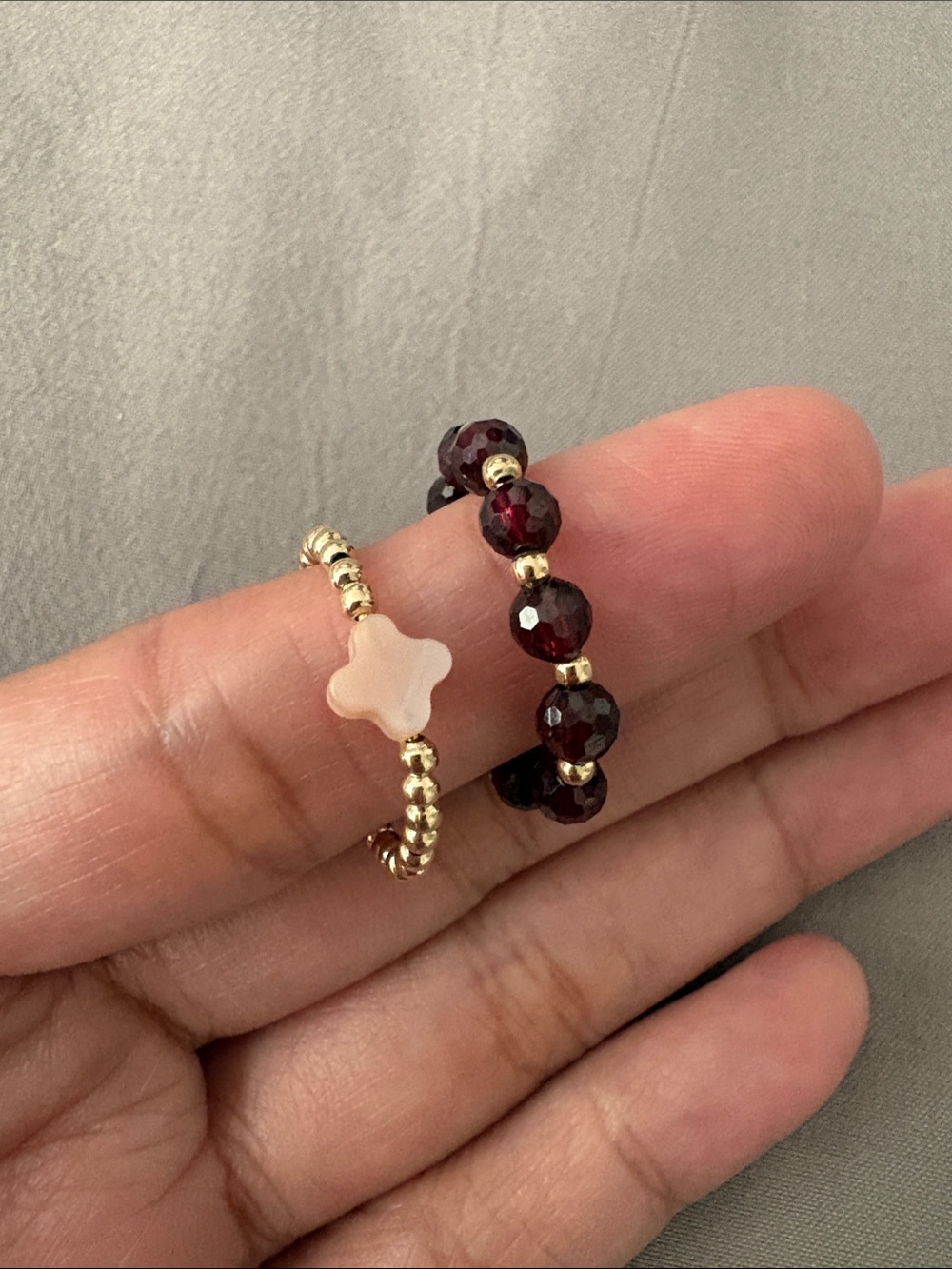 14k beaded rings